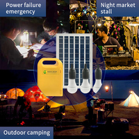 Système d'éclairage solaire miniature, panneaux solaires 8W, batteries lithium-ion 10000mAh, contrôleur PWM, protection contre les surcharges, pour maison hors réseau