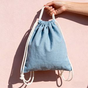 Wholesale Custom Cotton <b>Drawstring</b> <b>Bag</b> Recycled <b>Canvas</b> with Letter Pattern and Personalized Logo - Product Image 3