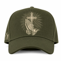 Casquette de baseball Dad Hat à 5 panneaux et visière incurvée, personnalisée avec impression vintage Old English sur sergé, style streetwear urbain West Coast, vente en gros