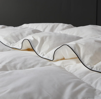 Couette en duvet de canard certifiée RDS toutes saisons avec housse en tissu 100% coton 233TC, passepoil noir, taille personnalisée