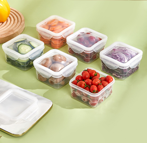 Vente chaude couvercle extensible bon <span class=keywords><strong>prix</strong></span> bac de stockage des aliments en céramique <span class=keywords><strong>sec</strong></span> 3 pièces en plastique réfrigérateur conteneurs de stockage des aliments avec couvercle - Product Image 4