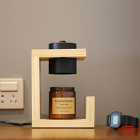 Chauffe-bougies de Noël personnalisé de luxe avec variateur de lumière Boîte en bois à hauteur réglable pour la décoration intérieure avec couvercles en bois