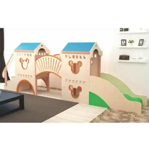 木质学前家具家庭日托儿童教室设计室内儿童婴儿游乐场室内儿童滑梯