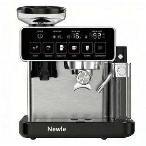 Nuova Macchina per <span class=keywords><strong>Espresso</strong></span> Semi-Automatica in Acciaio Inox con Montalatte Integrato, Serbatoio per Latte, Schermo Touch Programmabile, Portatile - Product Image 1