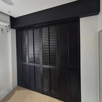 Stores en bois massif sur mesure, persiennes respirantes, portes et fenêtres, portes coulissantes et pliantes de style européen-américain, horizontales