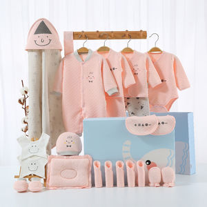 Coffret cadeau pour nouveau-nés personnalisé, ensembles de vêtements en coton pur, décontractés, 18 pièces, 21 pièces, 23 pièces, ensemble de vêtements pour bébé nouveau-né en bleu - Product Image 2