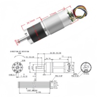 Moteur micro DC 555 à engrenages planétaires 36 mm mini 12/24 V à aimant permanent avec vitesse de sortie de 8 à 2430 tr/min pour la maison intelligente et l'utilisation de ventilateurs
