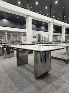 Muebles de lujo personalizados Piedra Comedor elegante Mesa de piedra de mármol natural Muebles de piedra Premium para <span class=keywords><strong>hotel</strong></span> y hogar - Product Image 5