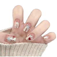Faux Ongles Courts à Pression en Gros, Haute Qualité, 24 Pièces, Acrylique, Luxe, Étiquette Privée, Emballage Fournisseur French Tip
