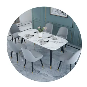 Nordic light di lusso in marmo tavolo da pranzo di casa ristorante rettangolare multi-persona tavolo da pranzo tavolo in ferro