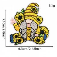 Patchs thermocollants brodés thème tournesol en gros, appliques gnome, arc-en-ciel, papillon, camion pour vêtements, sacs, décoration DIY