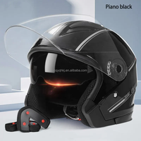 Nouveaux produits : Casque moto demi-face avec lentille HD double, accessoires et doublure confortable – Idéal quatre saisons