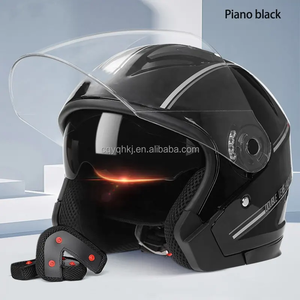 Nouveaux produits : Casque <span class=keywords><strong>moto</strong></span> demi-face avec lentille HD double, accessoires et doublure confortable – Idéal quatre saisons - Product Image 2