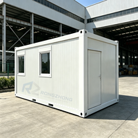 Maison préfabriquée modulaire en conteneur plat de 20 pieds, dortoir, bâtiment temporaire pour chantier de construction