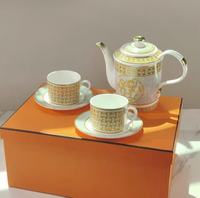 Ensemble tasse et soucoupe en céramique imprimée de luxe, design européen Yanjun, motifs variés, porcelaine, tasse à café et à thé, origine Jiangxi, pour la maison