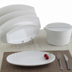 <span class=keywords><strong>Restaurant</strong></span> personnalisé 100% assiette à <span class=keywords><strong>poisson</strong></span> en mélamine ensembles d'assiettes à dîner blanches assiettes en mélamine de qualité alimentaire - Product Image 1