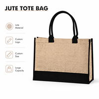 Sac fourre-tout en jute multi-usage noir avec patch, écologique, réutilisable, sac à bandoulière personnalisable avec lettres, taille ajustable pour le travail, les courses et les voyages