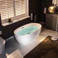 Baignoire autoportante en acrylique de 67 pouces, baignoire de trempage contemporaine