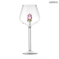 1 pièce Verre à vin rouge et blanc 3D créatif en forme de rose rose, élégant, pour champagne, usage domestique, cadeau de Saint-Valentin
