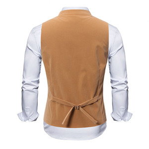 <strong>Mens</strong> <strong>Velvet</strong> Formal Vest Slim Fit Business Suit Vest Solid Color Sleeveless <strong>Waistcoat</strong> - Product Image 6