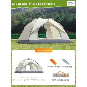 Tente pare-soleil de voyage de <span class=keywords><strong>camping</strong></span> en plein air entièrement automatique imperméable blanc épaissi Style familial à double couche - Product Image 4