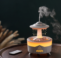 Meilleur cadeau : Diffuseur d'arômes unique en forme de nuage UFO avec télécommande, lumière d'ambiance, décoration de bureau pour la maison