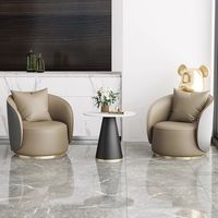Sillón de Cuero Moderno de Alta Gama en Oferta, Estilo Lujoso para Negociaciones, Recepción, Sala de Estar, Hotel, Salón de Belleza, Oficina en Casa, Centro Comercial, 360 Grados