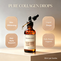 Collagène liquide personnalisé avec vitamine C, saveur fraise, en gouttes, directement de l'usine, pour soutenir la santé des cheveux, de la peau et des ongles au quotidien.