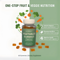 60 gommes de légumes, complément alimentaire avec vitamines C, A, B, E pour la santé immunitaire et le soutien digestif