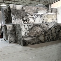 Panneau mural en marbre imitation pierre d'albâtre, fait sur mesure