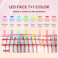 Appareil de beauté pour le soin de la peau, masque facial LED en silicone portable, 7+1 couleurs PDT, luminothérapie rouge, prise US