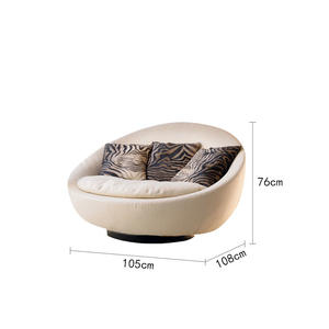 Moderne Woonkamer Vrije Tijd Draai Accent Stoel Villa Slaapkamer Balkon Ronde Roterende Eenzits <span class=keywords><strong>Sofa</strong></span> Stoel Luie Fauteuil - Product Image 6