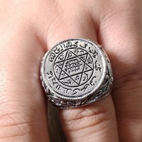 Mystérieuse Bague Intelligente à Carte Astronomique Hexagramme Grec Ancien, Bijou de Main Arabe Turc, Bague de Joaillerie Fine et Tendance