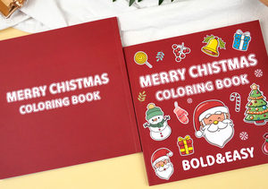 كتب نشاط تلوين الكرتون عالية الجودة مع 40 ورقة كتب تلوين عيد الميلاد المجيد مربوطة - Product Image 4