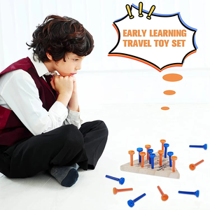 Children's <strong>Puzzle</strong> <strong>Adults</strong> Teens Travel Tabletop Games <strong>Puzzle</strong> <strong>Wooden</strong> Triangle Wood <strong>Peg</strong> Strategy Family Fun Board Game <strong>Pegs</strong> Toy - Product Image 3