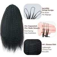 Cheveux naturels pour bébés 12A, raides crépus, en crochet, pré-bouclés, pré-séparés, micro-mèches sans nœuds, ondulation Yaki douce