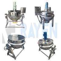 Marmite en acier inoxydable 100L 200L 300L marmite chauffante à agitation automatique bouilloire électrique à vapeur avec mélangeur