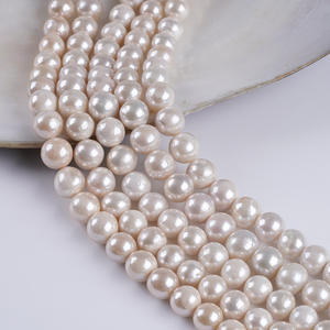 Cuentas Redondas Edison de 11-13 mm, Perlas Naturales de Agua Dulce, Cuentas Sueltas Barrocas Blancas para Hacer Joyas de Collar y Pulsera - Product Image 3