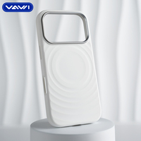 VAWI S038 Coque Originale Magnétique en Silicone Liquide pour iPhone 17 16 15 Pro Max Housse Mobile avec Cadre Métallique
