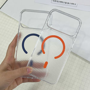 Étui de téléphone magnétique antichoc en TPU+PC pour 17/17 Pro/17 Pro Max/16/15/14/13 Pro Max, coque translucide fumée - Product Image 1