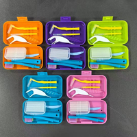 Ensemble de 7 pièces organisateur d'équipement dentaire dissimulé boîte de rangement de prothèse dentaire en plastique invisible plateau en silicone hygiène buccale polyvalente