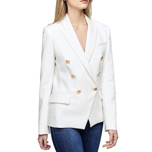 Venta <span class=keywords><strong>al</strong></span> por mayor <span class=keywords><strong>de</strong></span> moda elegante señoras Oficina abrigo mujeres traje <span class=keywords><strong>de</strong></span> color personalizado negro manga larga chaqueta <span class=keywords><strong>de</strong></span> doble botonadura para las mujeres - Product Image 2