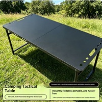 Table de camping pliable multifonctionnelle à pieds hydrauliques pour l'extérieur, mobilier de plein air