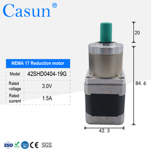 Casun <span class=keywords><strong>Nema</strong></span> <span class=keywords><strong>17</strong></span> 4.1N. M Motor paso a paso de alta resistencia con caja de cambios 1:19.2 Ratio Motorreductor de alta calidad para CNC - Product Image 2
