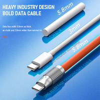 Kabel Data USB C ke Tipe C, kabel Data silikon cair pengisian cepat, Super cepat, aksesori ponsel Android, garansi 12 bulan