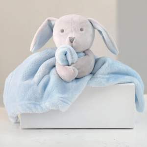 KDO MAGIC Peluche <span class=keywords><strong>Lapin</strong></span> Personnalisée avec <span class=keywords><strong>Prénom</strong></span> Unisexe Bébé Enfants Anniversaires Baptêmes (Bleu) Super Doux en Polyester - Product Image 1