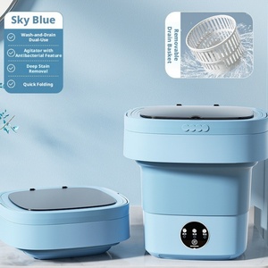 8L Foldable Mini Washer and <b>Dryer</b> 2 in 1 Portable Travel Laundry Machine with Blue Light Sterilization - Product Image 3