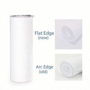 Vente en gros de gobelets isothermes en acier inoxydable vierges pour sublimation, 20 oz, à bord plat, fins, avec couvercle - Product Image 2