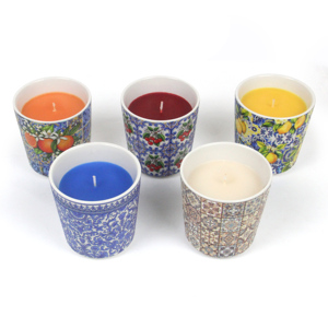 Coffret Cadeau de Bougies Parfumées en Céramique de Luxe Personnalisées, Bougies d'Aromathérapie aux Agrumes en Cire de Soja Naturelle, Pots en Gros pour Parfums d'Ambiance - Product Image 1