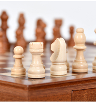 Boîte d'échecs en bois de 32 cm avec plateau magnétique, étui de rangement de luxe, jeu de stratégie éducatif, jouet pour enfants et adultes, coffret cadeau artisanal